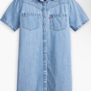 Levi’s Louisa Blue Jean Denim Short Sleeve Casual Summer Shirt Dress- Size XS